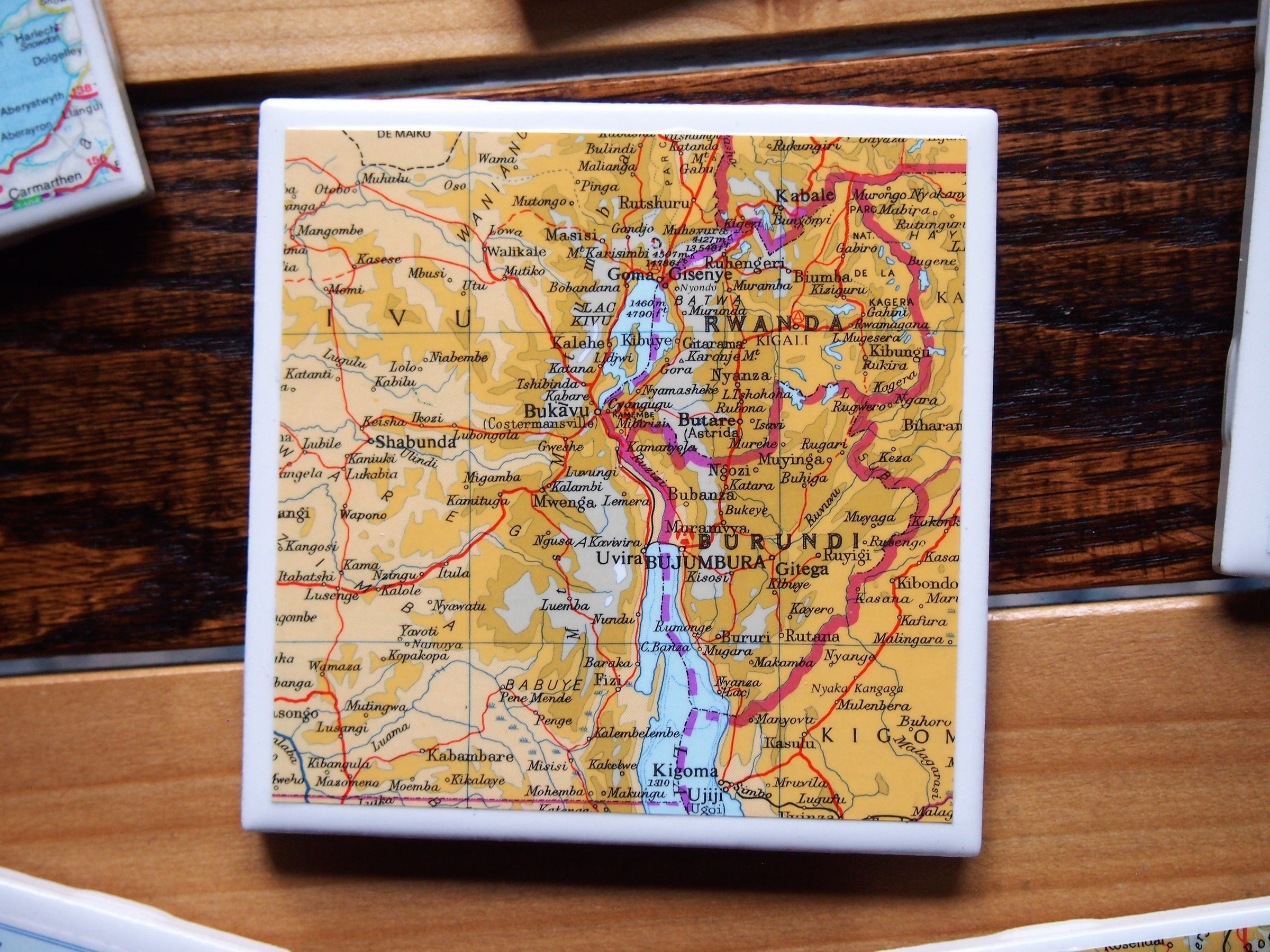 Rwanda & Burundi 1990 Map Coaster | All Mapped Out